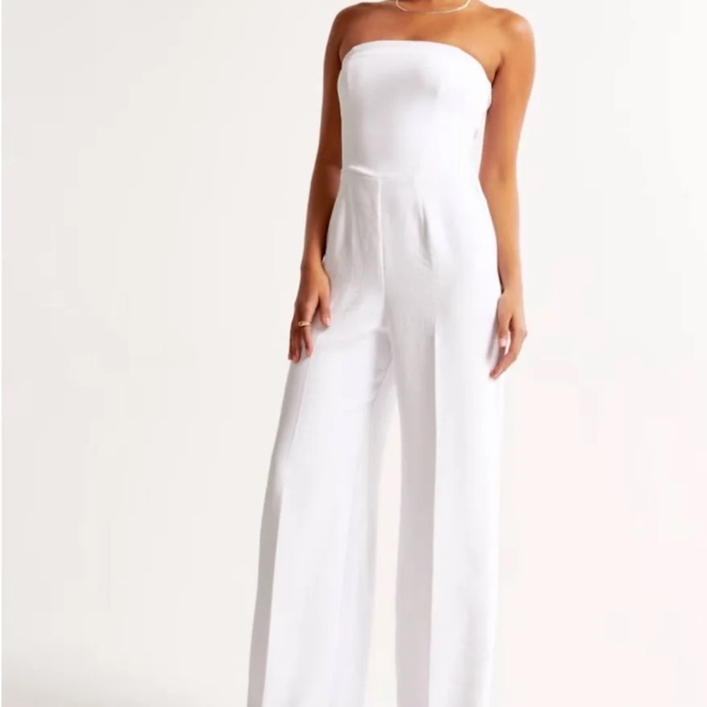 Abercrombie & Fitch Strapless Premium Crepe Jumpsuit